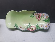Vintage Carlton Ware Dish Bowl Poppy Daisy Decoration 37cm Long (CWB1)