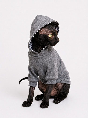 Hairless cat hoodie sphynx - hairless,