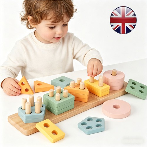 Wooden shape sorter montessori - wooden,