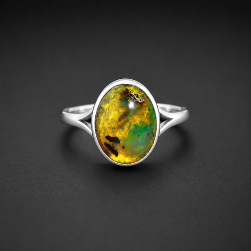 Artisan polished green amber - green,