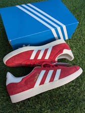Adidas Gazelle Mens Trainers Shoes  Red White Cream UK6.5-11.5