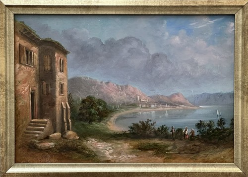 Italianate coastal landscape - landscape,