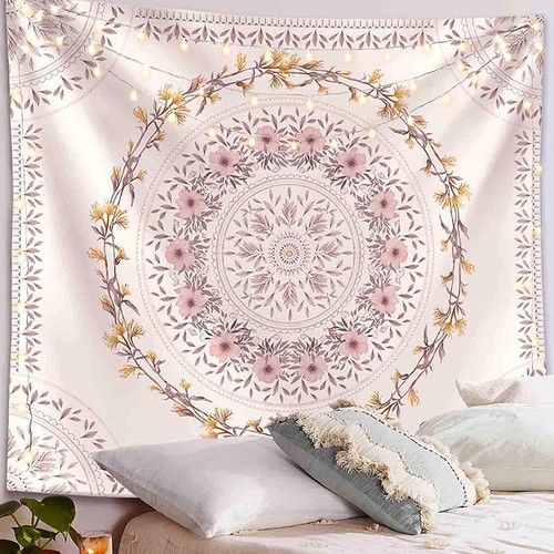 Orange bohemian tapestry wall - orange,