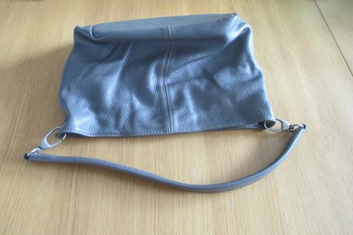 Grey leather look bucket - grey,