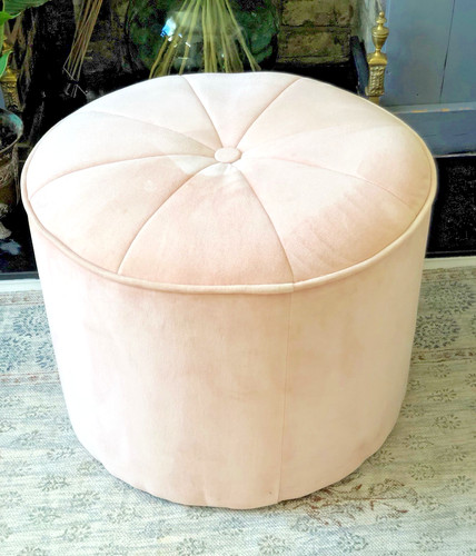 Large velvet pouffe pale - velvet,