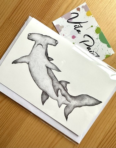 Hammerhead shark birthday card - hammerhead,