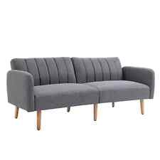 Two Seater Sofa Bed with Adjustable Backrest for Living Room Guest Room - Grey