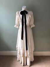 cream vintage ruffle v neck