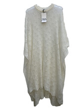 ZARA ECRU OPEN KNIT CAPE