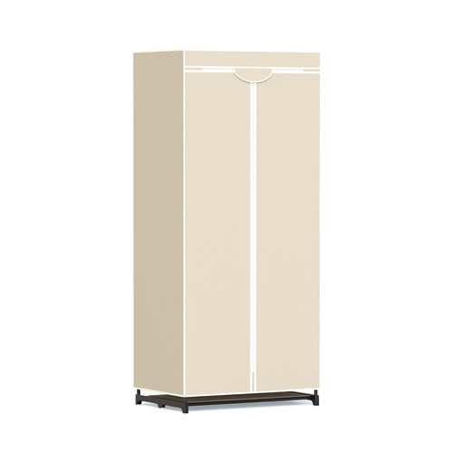 Beige portable fabric wardrobe - fabric,