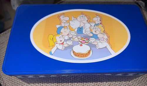 Vintage tetley tea folk tin - tetley,