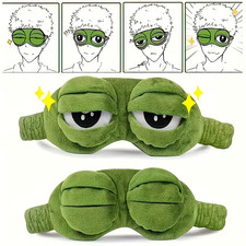 3D Sad Frog Sleep Mask Natural