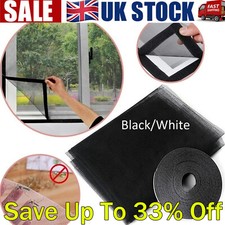 INSECT SCREEN Window Mesh Net Fly Bug Mosquito Moth Tape Netting White/Black UK