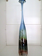 RARE! MICHAEL HARRIS  Isle of Wight Studio Glass 'BLUE AURENE' Attenuated Bottle