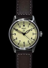 MWC Classic 40mm Cream Dial S/Steel Aviator Watch with Hybrid Movement  100m