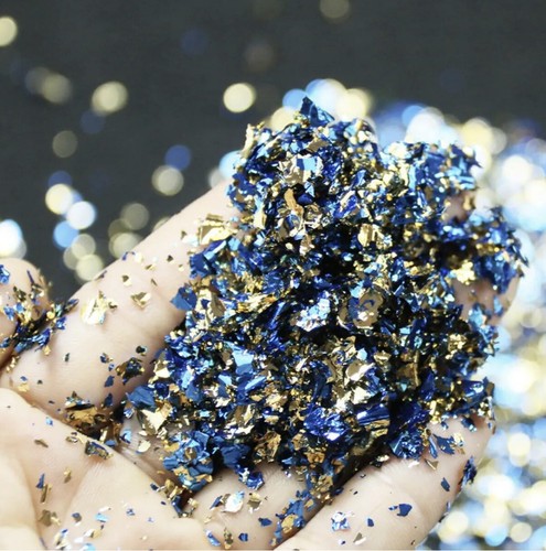 Gold blue mix flakes - &, flakes,