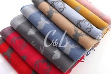 Stag printReversible Scarf Premium Christmas Present Super Soft Blend Shawl Wrap