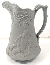 Antique 1845 Edward Walley 'The Ranger' Cobridge Staffordshire Relief Jug