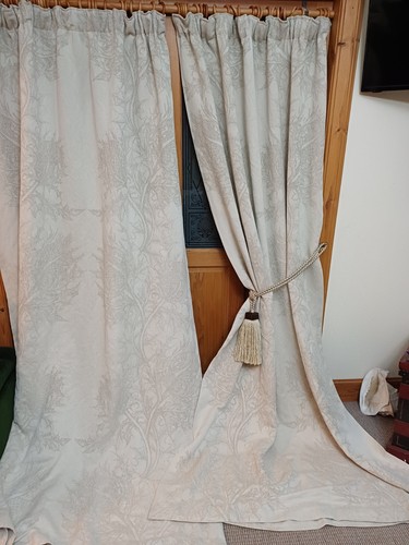 Ivory linen curtains drop - linen, curtains.