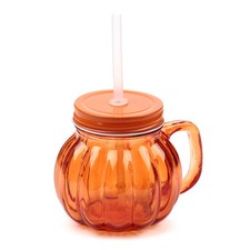 Glass Drinking Jar with Lid &