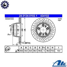 2x BRAKE DISC 24.0134-0102.1