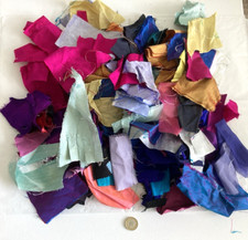 100 grams of DUPION SILK SCRAPS, for crafts, (lotH)