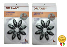 2x 8pc PIN SNAG FREE BLACK SAFETY PINS HIJAB SCARF BROOCH