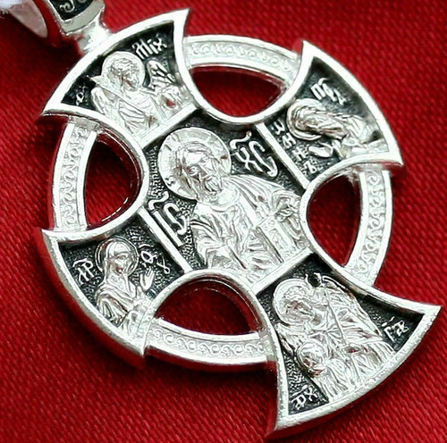 Silver orthodox cross - silver,