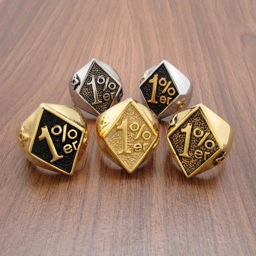 18kgold silver outlaw biker - 18kgold,