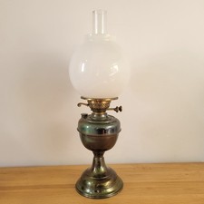 Antique Brass Oil Lamp With