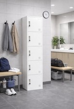 5 Door Steel Locker White