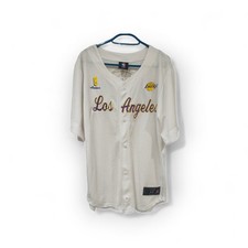 NBA Los Angeles Lakers LeBron James Baseball Style Jersey, White, Size S