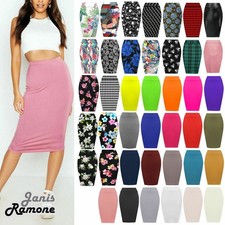Womens Bodycon Midi Skirt