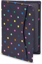 Polka dot leather oyster card - polka,