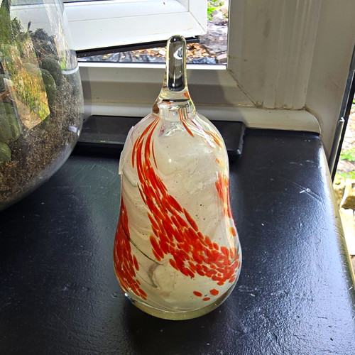 Hand blown art glass - art, pear