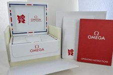 Omega London 2012 Olympics Wristwatch Box Card Holder & Manual