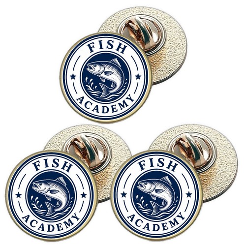 Fish academy lapel - academy,