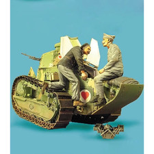 1/35 2pcs Resin Model Kit French Soldiers Tank Crew (no tank) WW1 Unpainted
