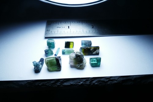 Multicolor tourmaline crystals - tourmaline,