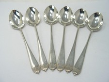 ELKINGTON & Co SET OF 6 ART DECO HALLMARKED SOLID SILVER  TEASPOONS