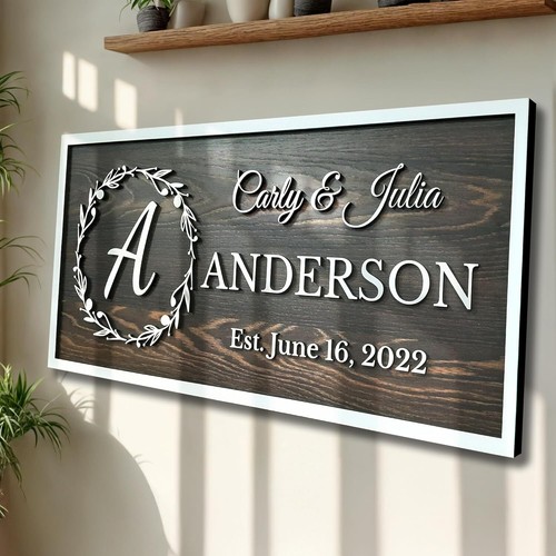 Custom wooden monogram family - custom,