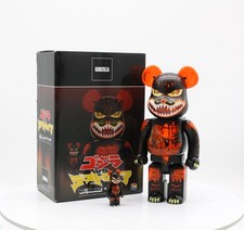 MEDICOM BEARBRICK GODZILLA VS DESTOROYAH VINYL FIGURE SET 400% 100% RRP £249 AD