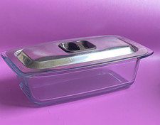 Glass Dish with Stainless Steel Lid For Hostess Trolley Heated Food Warming