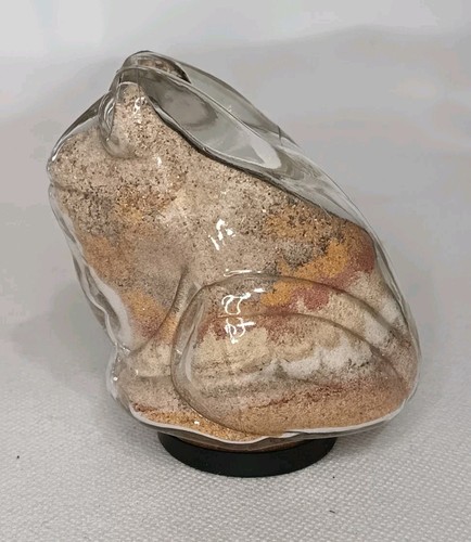 Vintage glass frog sand filled - vintage,