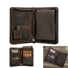 Portable leather cigar case - portable,