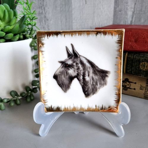 Vintage ceramic schnauzer dog - vintage,