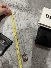 Unisex Dolce & Gabbana D&G Stainless Steel 25" Ball Chain Dog Tag Pendant