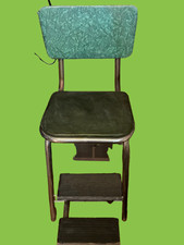 Vtg Green Kitchen Step Stool
