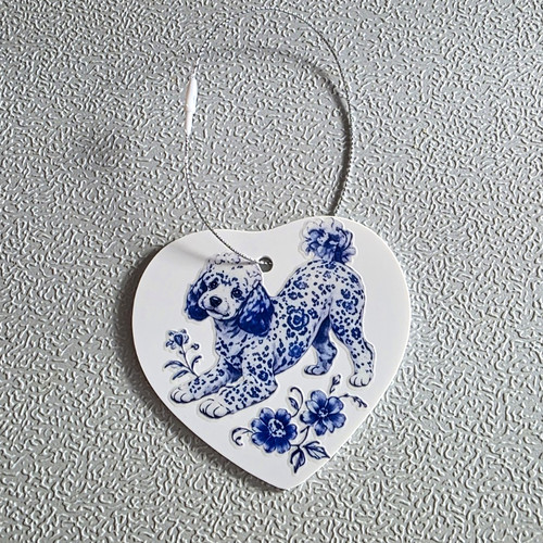 White blue poodle - white, &
