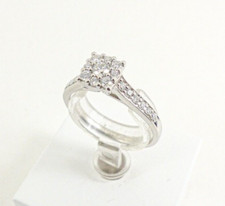 9ct Gold Diamond Ring White Cluster Hallmarked 0.33ct Size K Beaverbrooks